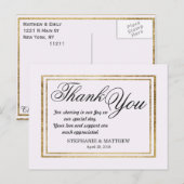 Elegante Eenvoudige Faux Gouden Omtrek en Wit Briefkaart (Voorkant / Achterkant)