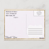 Elegante Eenvoudige Faux Gouden Omtrek en Wit Briefkaart (Achterkant)