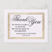 Elegante Eenvoudige Faux Gouden Omtrek en Wit Briefkaart (Voorkant)