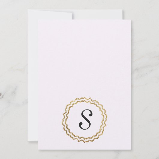 Elegante Eenvoudige Faux Gouden Omtrek en Wit Kaart (Achterkant)