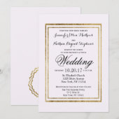 Elegante Eenvoudige Faux Gouden Omtrek en Wit Kaart (Voorkant / Achterkant)