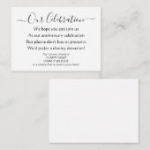 Elegante Eenvoudige Feest Geen Geschenken Liefdadi Informatiekaartje (Voorkant / Achterkant)