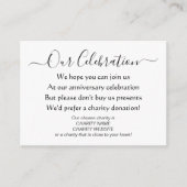 Elegante Eenvoudige Feest Geen Geschenken Liefdadi Informatiekaartje (Voorkant)