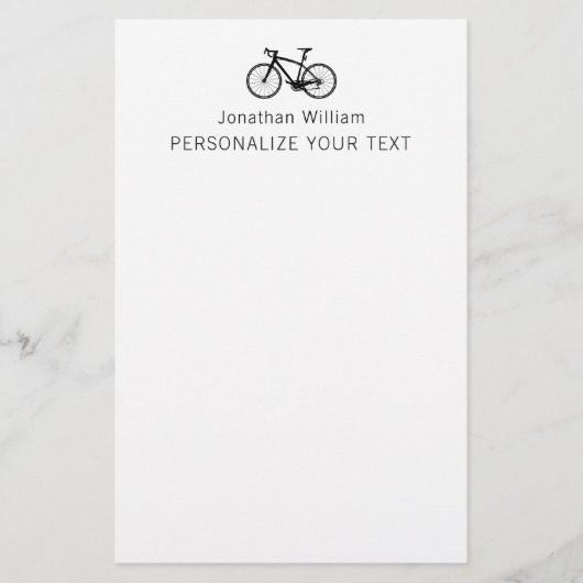 Elegante Eenvoudige Fiets Retro Persoonlijk Briefp Briefpapier (Voorkant)