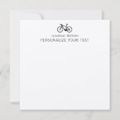 Elegante Eenvoudige Fiets Retro Persoonlijke Brief Notitiekaartje (Voorkant)