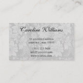 Elegante eenvoudige florale damast visitekaartje (Achterkant)