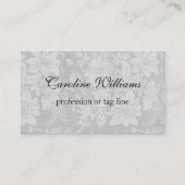 Elegante eenvoudige florale damast visitekaartje (Voorkant)