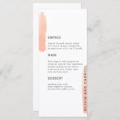 Elegante eenvoudige formele minimalistische trouw  menu (Voorkant / Achterkant)