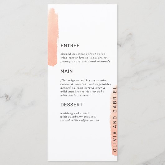 Elegante eenvoudige formele minimalistische trouw  menu (Voorkant)