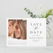 Elegante eenvoudige foto Bewaar de datum Save The Date (Staand voorkant)