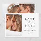 Elegante eenvoudige foto Bewaar de datum Save The Date (Voorkant / Achterkant)