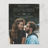 Elegante eenvoudige foto bruiloft Save the Date Briefkaart (Voorkant)