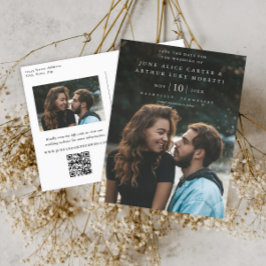 Elegante eenvoudige foto bruiloft Save the Date Briefkaart