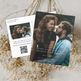 Elegante eenvoudige foto bruiloft Save the Date Briefkaart