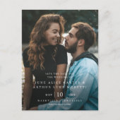 Elegante eenvoudige foto bruiloft Save the Date Briefkaart (Voorkant)