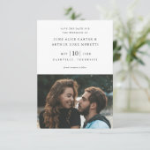 Elegante eenvoudige foto bruiloft Save the Date Kaart (Staand voorkant)