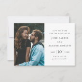 Elegante eenvoudige foto bruiloft Save the Date Kaart (Voorkant)