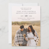 Elegante eenvoudige foto bruiloft Save the Date Kaart (Voorkant)