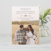 Elegante eenvoudige foto bruiloft Save the Date Kaart (Staand voorkant)
