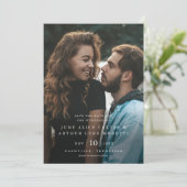 Elegante eenvoudige foto bruiloft Save the Date Kaart (Staand voorkant)