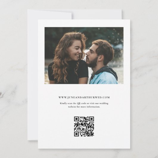 Elegante eenvoudige foto bruiloft Save the Date Kaart (Achterkant)