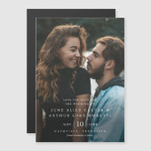 Elegante eenvoudige foto bruiloft Save the Date Magnetische Uitnodiging (Voorkant / Achterkant)
