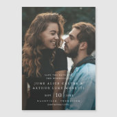 Elegante eenvoudige foto bruiloft Save the Date Magnetische Uitnodiging (Voorkant)