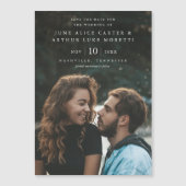 Elegante eenvoudige foto bruiloft Save the Date Magnetische Uitnodiging (Voorkant)