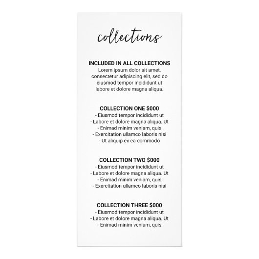 Elegante Eenvoudige Foto Collage Moderne Fotografi Reclamekaart (Achterkant)