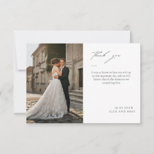 Elegante Eenvoudige Foto- en Tekst Bedankkaart