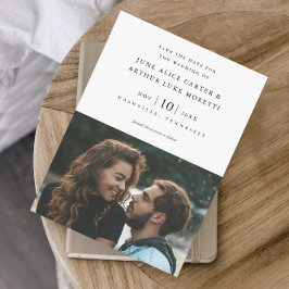 Elegante Eenvoudige Foto Huwelijk Save the Date Kaart
