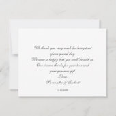 Elegante Eenvoudige Foto Huwelijk Typografie Bedankkaart (Achterkant)