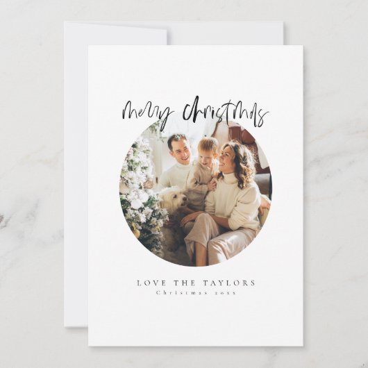 Elegante, eenvoudige foto kerst Kaart (Voorkant)