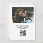 Elegante Eenvoudige Foto QR Code RSVP Huwelijk  Kaart (Achterkant)