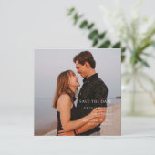 Elegante eenvoudige foto save the date (Staand voorkant)