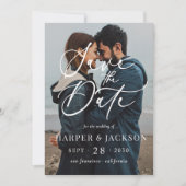 Elegante eenvoudige foto Sla het datumscript op Kaart (Voorkant)