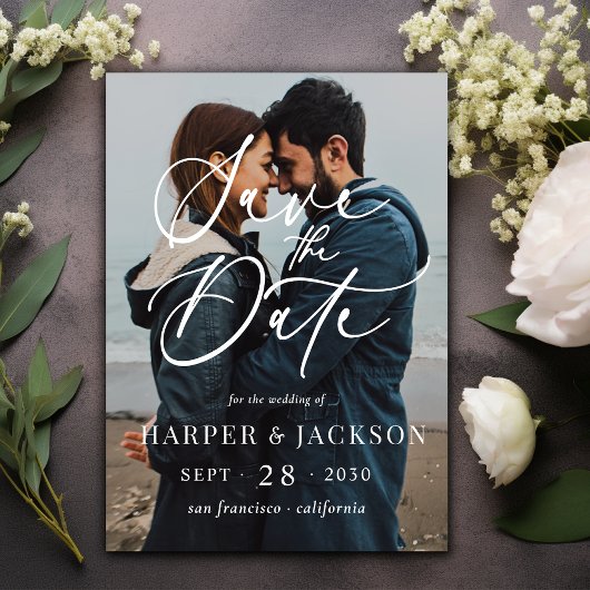 Elegante eenvoudige foto Sla het datumscript op Kaart