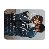 Elegante eenvoudige foto Sla het datumscript op Magneet (Horizontaal)