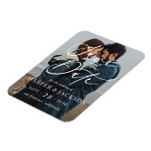 Elegante eenvoudige foto Sla het datumscript op Magneet (Linkerzijde)