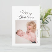Elegante eenvoudige foto Vrolijk Kerstfeest Feestdagenkaart (Staand voorkant)