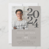 Elegante eenvoudige fotoscript afstudeerfeest kaart (Voorkant)