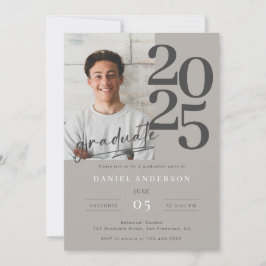 Elegante eenvoudige fotoscript afstudeerfeest kaart