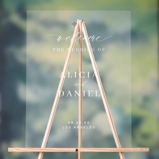 Elegante eenvoudige frosted bruiloft welkomstbord acryl bord (Neutraal)