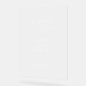 Elegante eenvoudige frosted bruiloft welkomstbord acryl bord (Hoek)