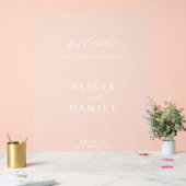 Elegante eenvoudige frosted bruiloft welkomstbord acryl bord (Huwelijk)