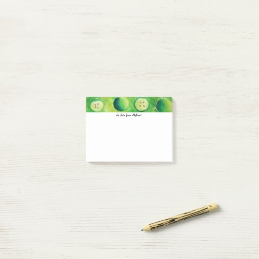 Elegante eenvoudige fruitappels gepersonaliseerd post-it® notes (Op bureau)