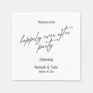 Elegante Eenvoudige Gelukkig Elkaar Party Typograf Servet