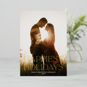 Elegante Eenvoudige Gelukkigste Feestdagen Eén Fot (Staand Voorkant)