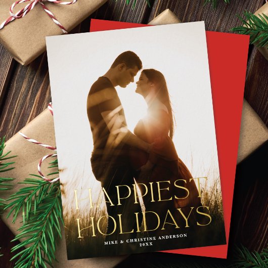 Elegante Eenvoudige Gelukkigste Feestdagen Eén Fot