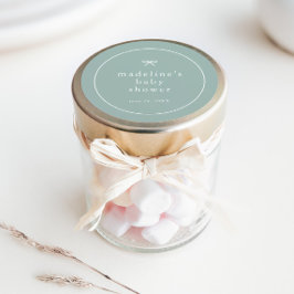 Elegante Eenvoudige Geslachtsneutrale Baby Shower Ronde Sticker